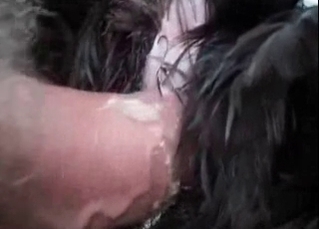 Horny animal creampied by a dude