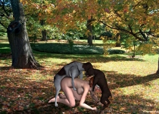 3D bestiality session with rabid dogs